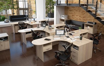 Офисный набор мебели SIMPLE с эргономичными столами и тумбами в Ярославле - предосмотр 2